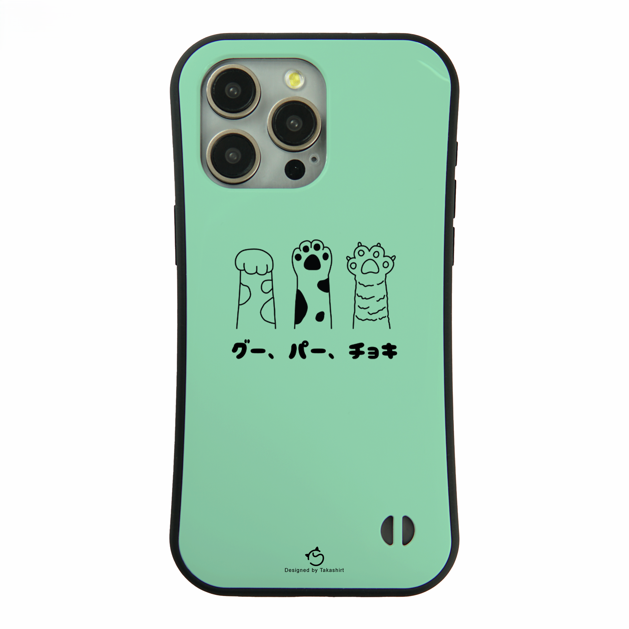 ケース ねこ 猫イラスト グー、パー、チョキ スマホ ケース iPhone8, SE2, SE3 ~ ケース iPhone17シリーズ